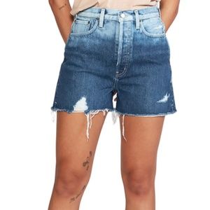 SOLD ÉTICA Fern High Rise Cutoff Organic Cotton Denim Shorts (Shipwreck) Size 27